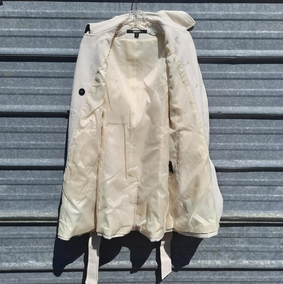 DKNY Double Breasted Pea Coat With Belt - Picture 17 of 17